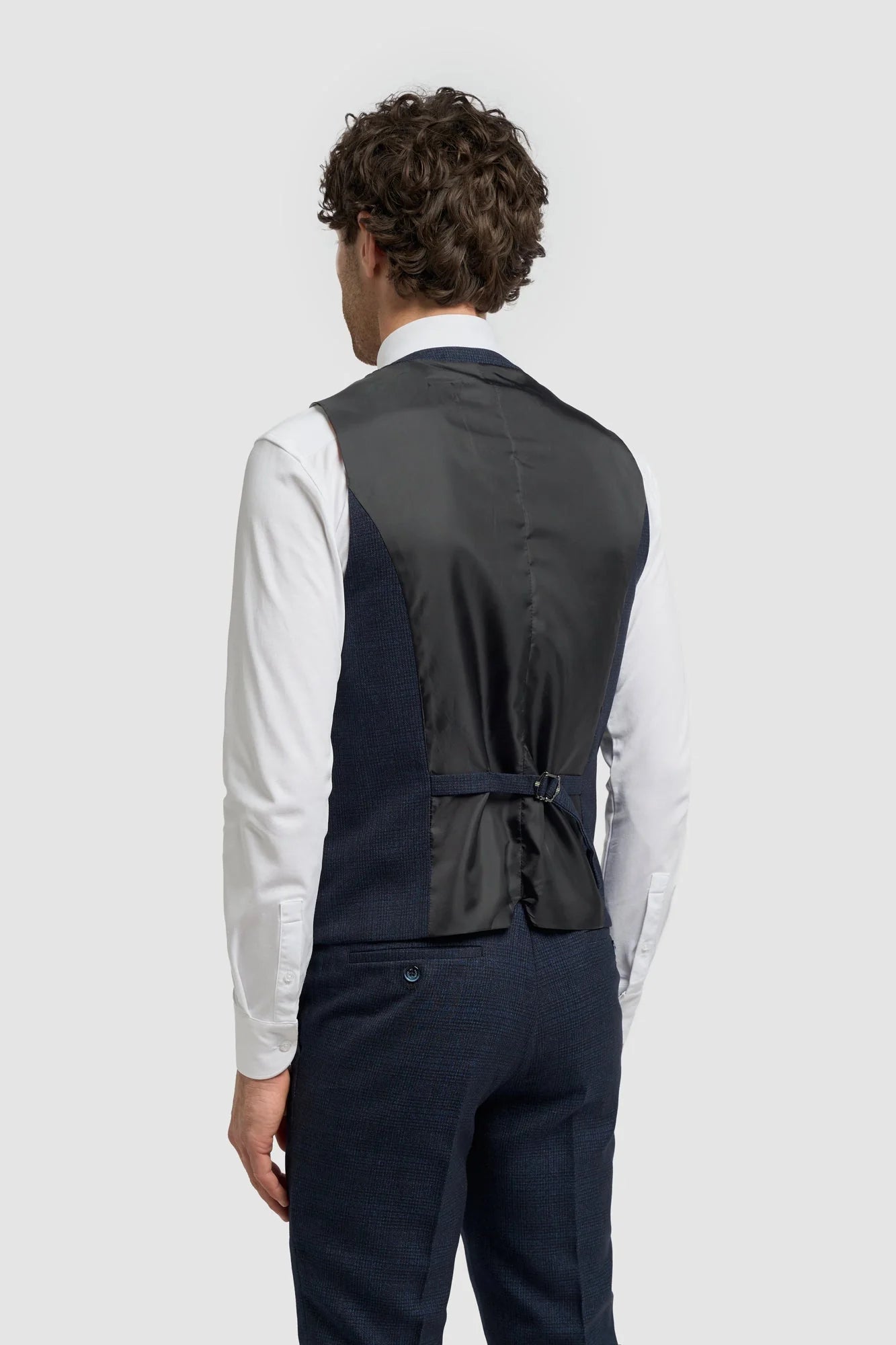 Caridi - Chaleco de tweed azul marino para hombre