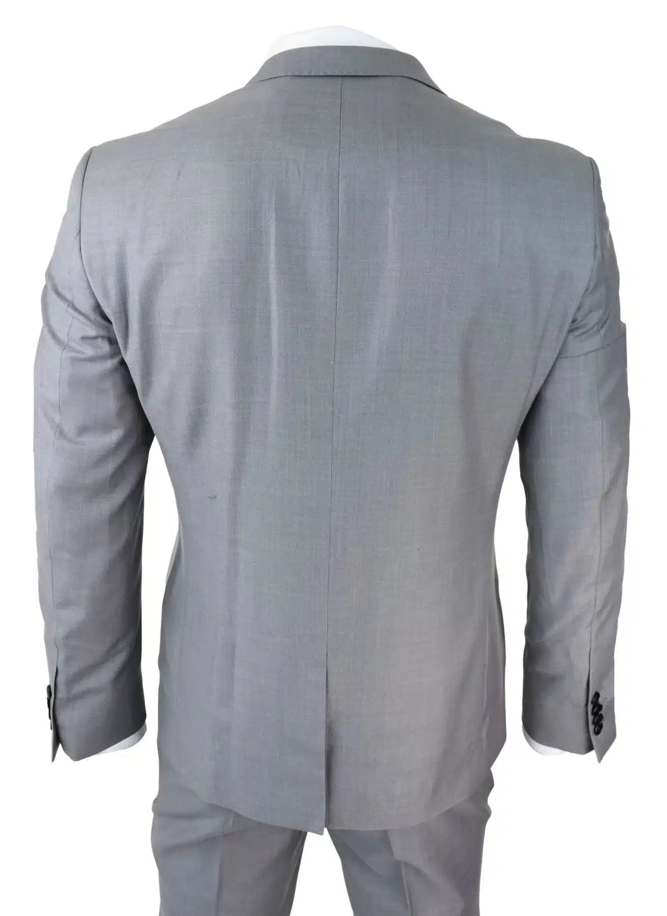 Traje de hombre gris claro de 3 piezas con costura clásica para bodas, verano y graduaciones. Traje clásico para novios.