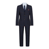 Traje de tres piezas a cuadros azul marino para niño, Red Edinson Marc Darcy, estilo clásico vintage para bodas