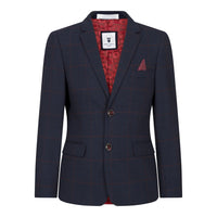 Traje de tres piezas a cuadros azul marino para niño, Red Edinson Marc Darcy, estilo clásico vintage para bodas