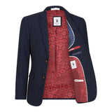 Traje de tres piezas a cuadros azul marino para niño, Red Edinson Marc Darcy, estilo clásico vintage para bodas