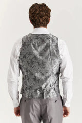 Edward - Traje clásico de tres piezas para hombre, color gris, con solapa cosida.