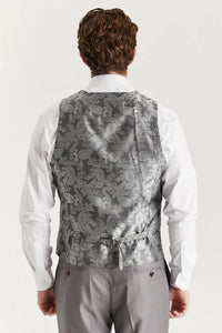 Edward - Traje clásico de tres piezas para hombre, color gris, con solapa cosida.