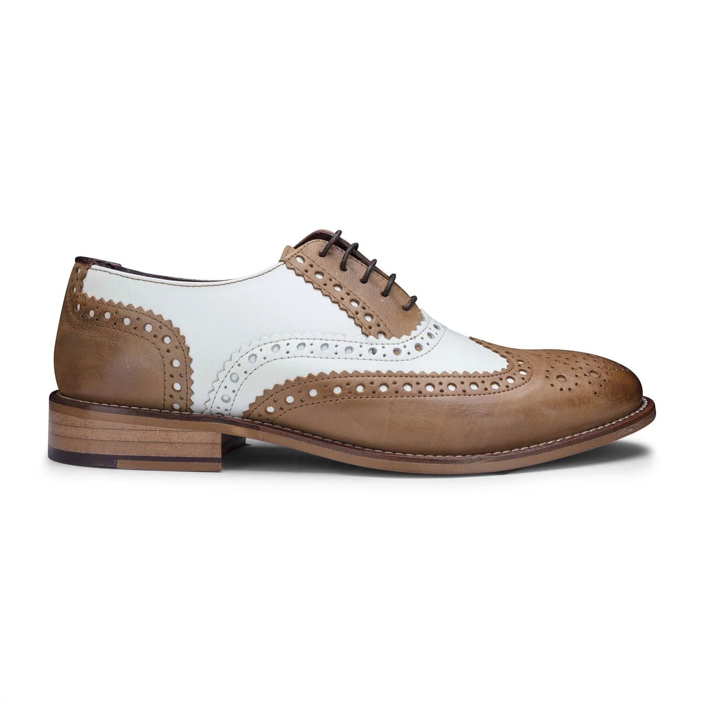 Zapatos de hombre de cuero auténtico estilo vintage, tipo brogue, de los años 20, de ante y tweed con cordones, elegantes y formales.