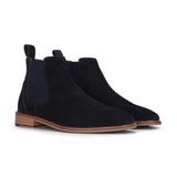 Botines Chelsea sin cordones de ante azul marino para hombre