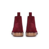 Botines Chelsea sin cordones para hombre de ante burdeos