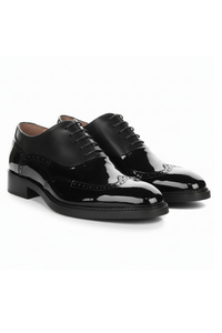 Harry - Zapatos brogue de charol negro para hombre
