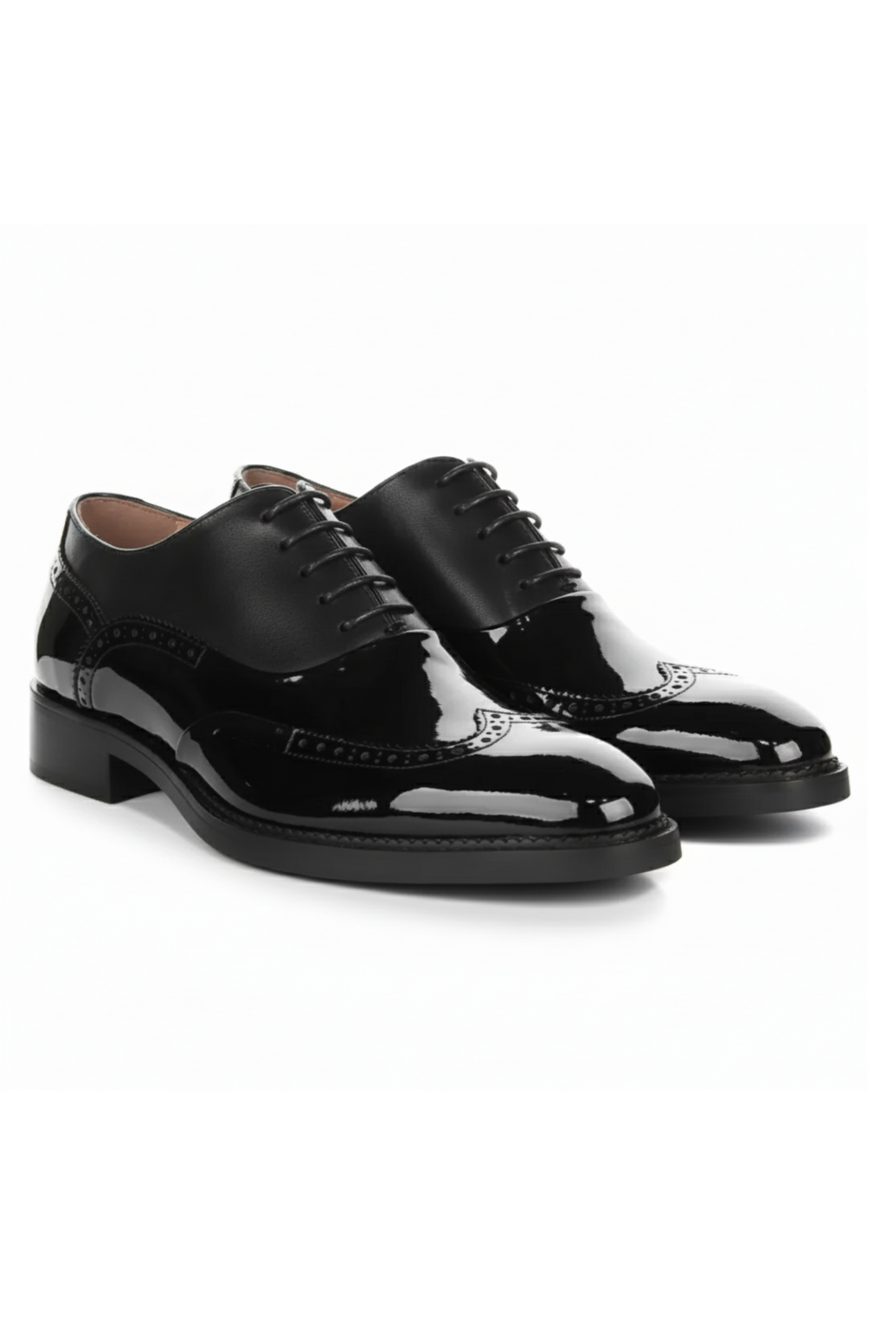 Harry - Zapatos brogue de charol negro para hombre