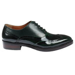 Harry - Zapatos brogue de charol verde para hombre