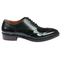 Harry - Zapatos brogue de charol verde para hombre