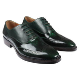Harry - Zapatos brogue de charol verde para hombre