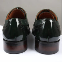 Harry - Zapatos brogue de charol verde para hombre