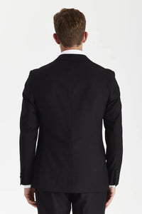 Harry - Traje de esmoquin negro de dos piezas para hombre, cruzado.