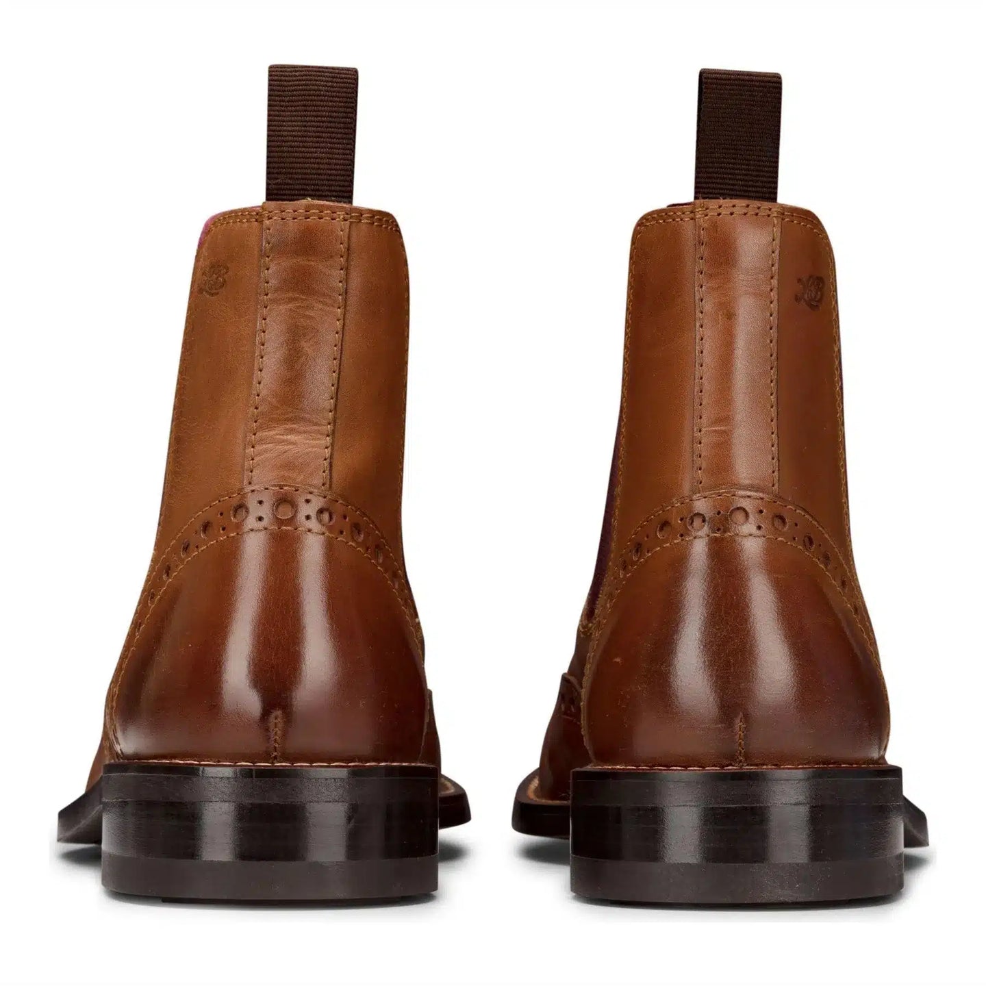 Botas brogue de cuero auténtico para hombre, sin cordones, color marrón claro, estilo clásico elegante formal, Londres