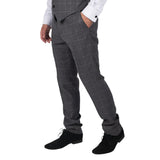 Hobbs - Pantalones grises a cuadros para hombre, estilo vintage retro, elegantes para bodas