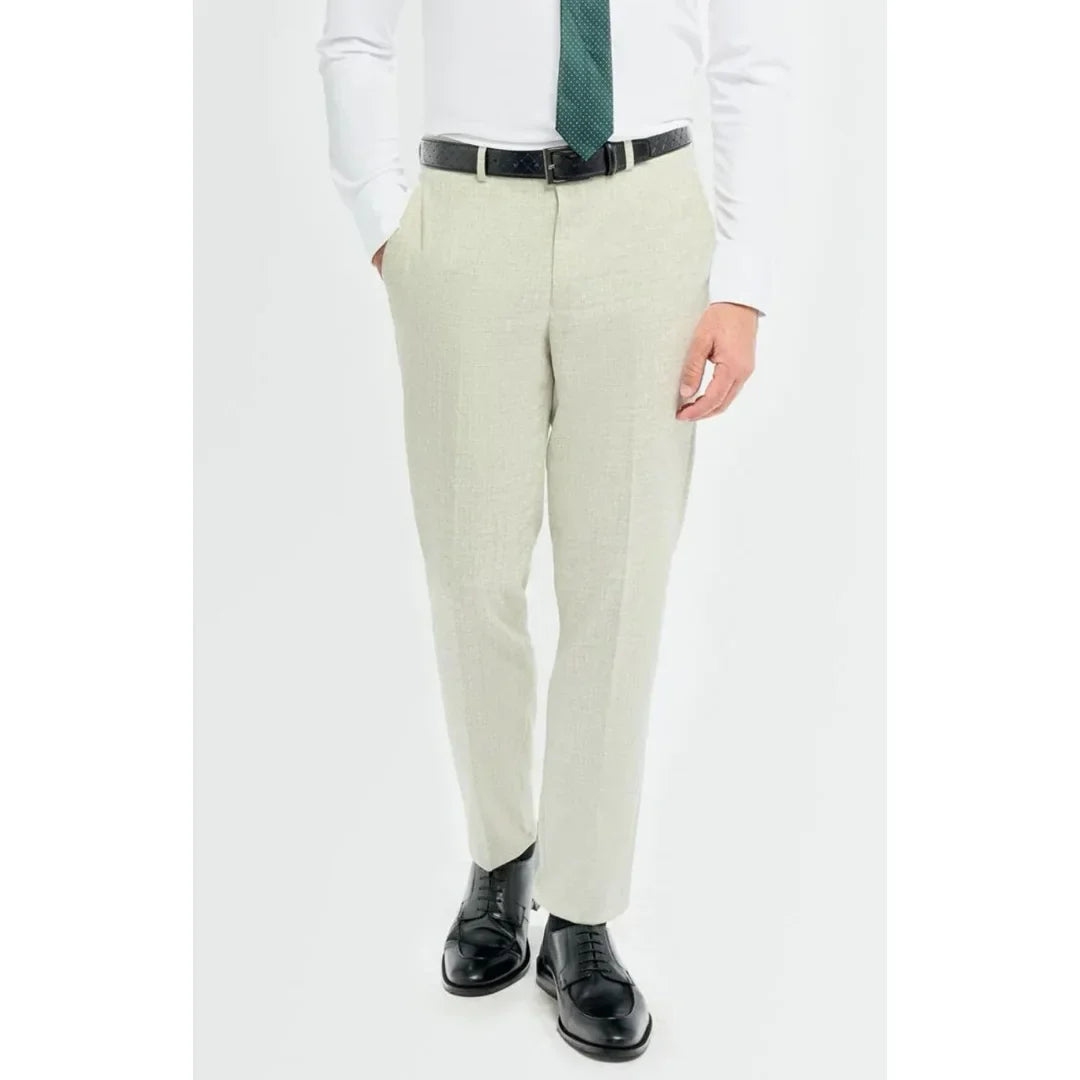 Tropez - Pantalones formales de hombre color verde salvia