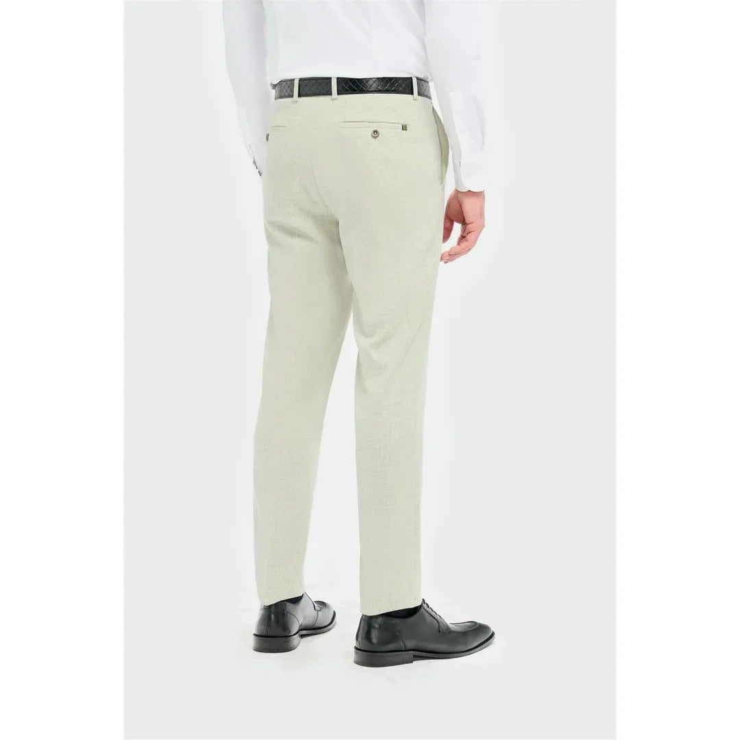 Tropez - Pantalones formales de hombre color verde salvia