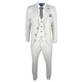 IM05 - Traje de boda clásico de tres piezas color crema para hombre