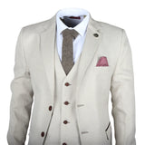 IM05 - Traje de boda clásico de tres piezas color crema para hombre