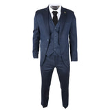 IM07 - Traje clásico de tres piezas azul marino para hombre