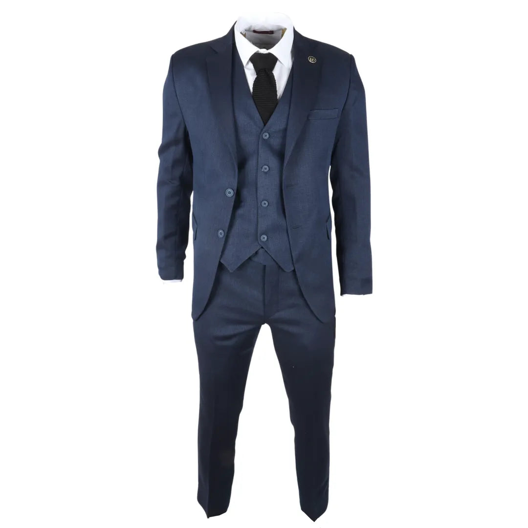 IM07 - Traje clásico de tres piezas azul marino para hombre