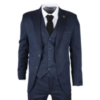 IM07 - Traje clásico de tres piezas azul marino para hombre