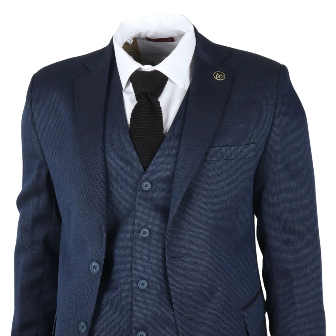 IM07 - Traje clásico de tres piezas azul marino para hombre