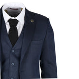 IM07 - Traje clásico de tres piezas azul marino para hombre