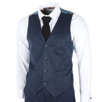 IM07 - Traje clásico de tres piezas azul marino para hombre