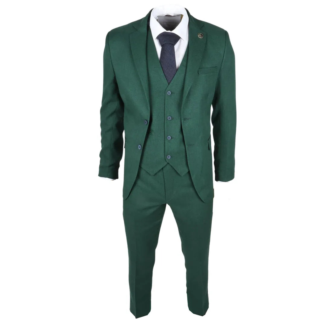IM08 - Traje clásico de tres piezas verde para hombre