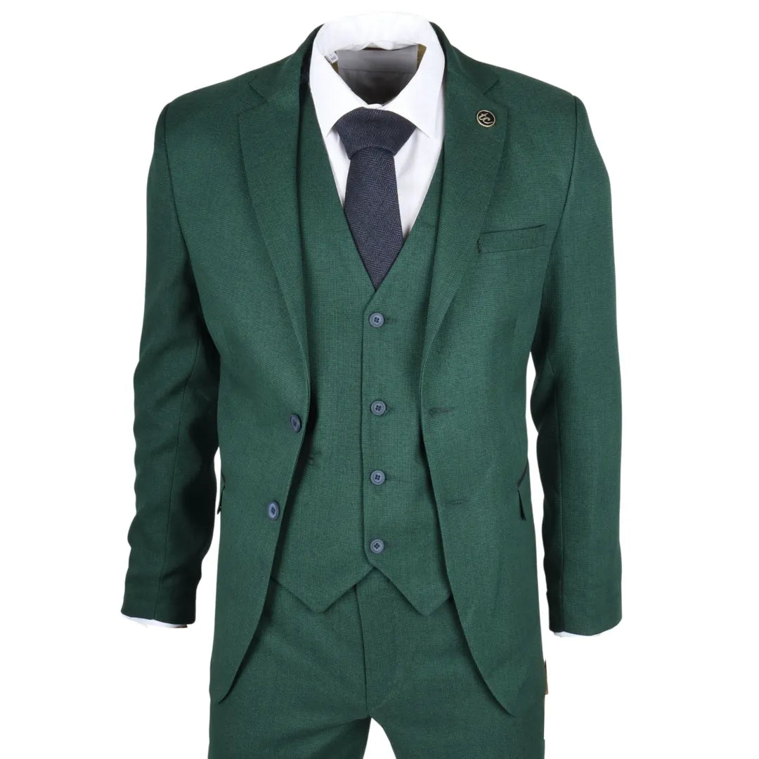 IM08 - Traje clásico de tres piezas verde para hombre