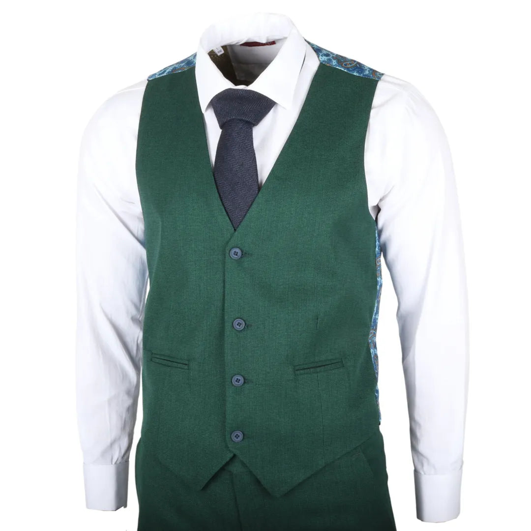 IM08 - Traje clásico de tres piezas verde para hombre