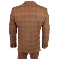 IM11 - Traje de tres piezas a cuadros marrones para hombre