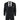 Traje de tres piezas clásico negro liso de corte entallado para hombre IM1