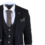 Traje de hombre negro de tres piezas a medida