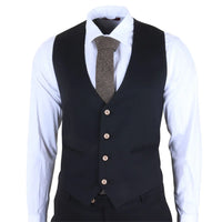 Traje de hombre negro de tres piezas a medida