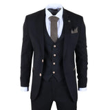 Traje de hombre negro de tres piezas a medida