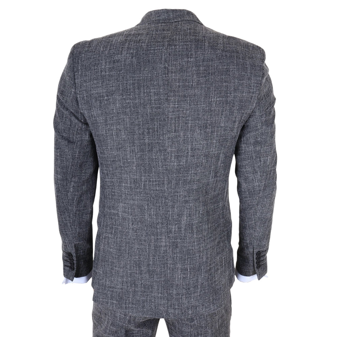 IM33 - Traje de hombre negro de 3 piezas a medida