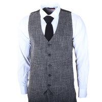 IM33 - Traje de hombre negro de 3 piezas a medida