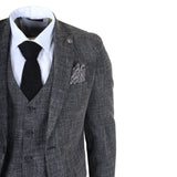 IM33 - Traje de hombre negro de 3 piezas a medida