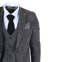 IM33 - Traje de hombre negro de 3 piezas a medida