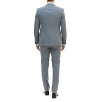 Traje de hombre de 3 piezas azul de corte sastre