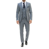 Traje de hombre de 3 piezas azul de corte sastre