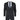 Traje de tres piezas IM3 para hombre, negro, a cuadros, de corte entallado.