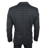 Traje de tres piezas IM3 para hombre, negro, a cuadros, de corte entallado.