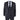 IM45 - Traje de tres piezas negro a rayas para hombre, estilo mafia