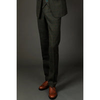 Joshua - Pantalones de tweed verde a cuadros para hombre