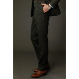 Joshua - Pantalones de tweed verde a cuadros para hombre
