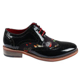 Julius - Zapatos brogue de charol con estampado de mariposas para hombre