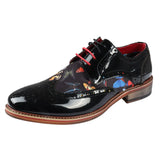 Julius - Zapatos brogue de charol con estampado de mariposas para hombre